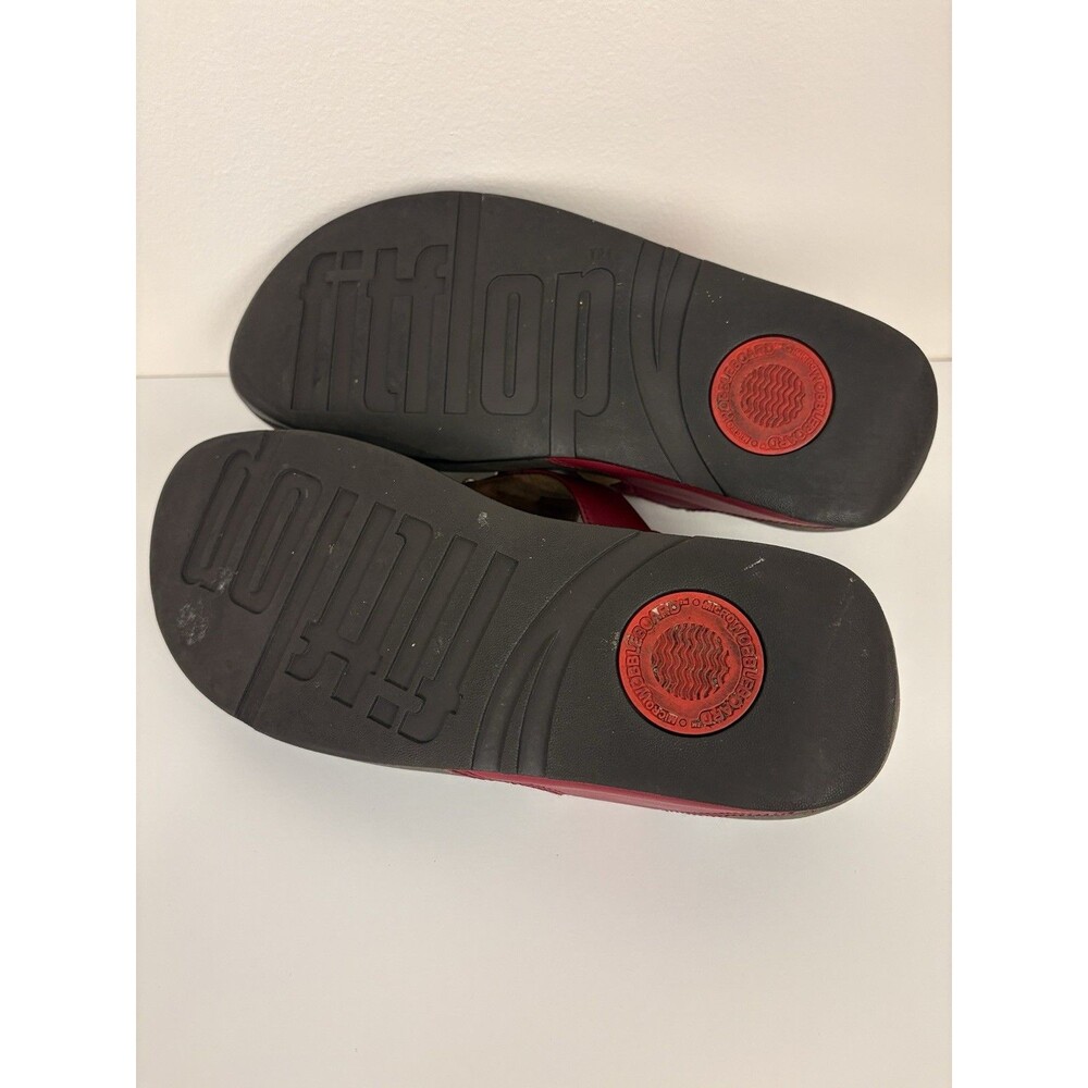 Fitflop Sandals Women's 8 Red Jewels Bling Embellished Classic Comfort Thong - Picture 6 of 6